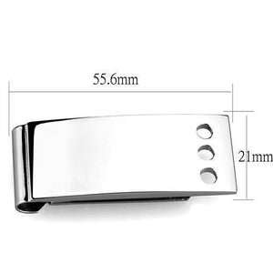 TK2072 - High polished (no plating) Stainless Steel Money clip with No Stone