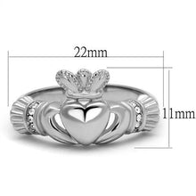 Load image into Gallery viewer, TK2094 - High polished (no plating) Stainless Steel Ring with Top Grade Crystal  in Clear