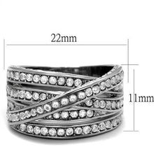 Load image into Gallery viewer, TK2096 - High polished (no plating) Stainless Steel Ring with AAA Grade CZ  in Clear