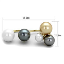 Load image into Gallery viewer, TK2108 - IP Gold(Ion Plating) Stainless Steel Ring with Synthetic Pearl in Multi Color