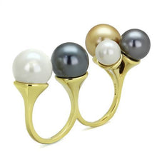 Load image into Gallery viewer, TK2108 - IP Gold(Ion Plating) Stainless Steel Ring with Synthetic Pearl in Multi Color