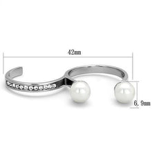 Load image into Gallery viewer, TK2110 - High polished (no plating) Stainless Steel Ring with Synthetic Pearl in White