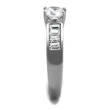 Load image into Gallery viewer, TK2117 - High polished (no plating) Stainless Steel Ring with AAA Grade CZ  in Clear