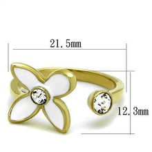 Load image into Gallery viewer, TK2126 - IP Gold(Ion Plating) Stainless Steel Ring with Top Grade Crystal  in Clear