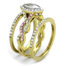 Load image into Gallery viewer, TK2129 - Two-Tone IP Gold (Ion Plating) Stainless Steel Ring with AAA Grade CZ  in Clear