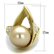 Load image into Gallery viewer, TK2131 - IP Gold(Ion Plating) Stainless Steel Ring with Synthetic Pearl in Champagne