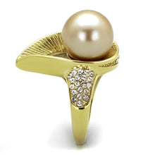 Load image into Gallery viewer, TK2131 - IP Gold(Ion Plating) Stainless Steel Ring with Synthetic Pearl in Champagne