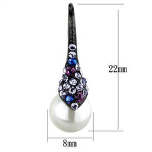 Load image into Gallery viewer, TK2145 - IP Black(Ion Plating) Stainless Steel Earrings with Synthetic Pearl in White