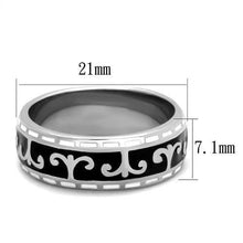 Load image into Gallery viewer, TK2154 - High polished (no plating) Stainless Steel Ring with Epoxy  in Jet