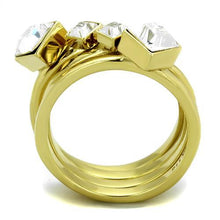 Load image into Gallery viewer, TK2158 - IP Gold(Ion Plating) Stainless Steel Ring with Top Grade Crystal  in Clear