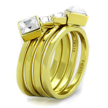 Load image into Gallery viewer, TK2158 - IP Gold(Ion Plating) Stainless Steel Ring with Top Grade Crystal  in Clear