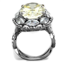 Load image into Gallery viewer, TK2162 - High polished (no plating) Stainless Steel Ring with AAA Grade CZ  in Citrine Yellow