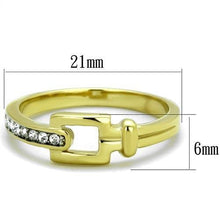 Load image into Gallery viewer, TK2164 - Two-Tone IP Gold (Ion Plating) Stainless Steel Ring with Top Grade Crystal  in Clear