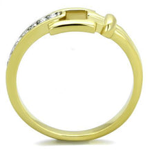 Load image into Gallery viewer, TK2164 - Two-Tone IP Gold (Ion Plating) Stainless Steel Ring with Top Grade Crystal  in Clear