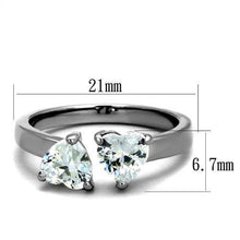 Load image into Gallery viewer, TK2167 - High polished (no plating) Stainless Steel Ring with AAA Grade CZ  in Clear