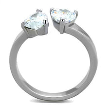 Load image into Gallery viewer, TK2167 - High polished (no plating) Stainless Steel Ring with AAA Grade CZ  in Clear