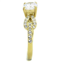 Load image into Gallery viewer, TK2168 - IP Gold(Ion Plating) Stainless Steel Ring with AAA Grade CZ  in Clear