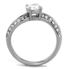 Load image into Gallery viewer, TK2171 - High polished (no plating) Stainless Steel Ring with AAA Grade CZ  in Clear