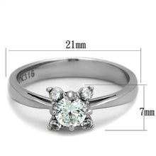 Load image into Gallery viewer, TK2172 - High polished (no plating) Stainless Steel Ring with AAA Grade CZ  in Clear