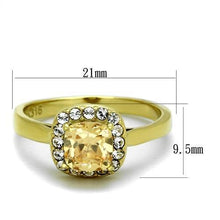 Load image into Gallery viewer, TK2173 - IP Gold(Ion Plating) Stainless Steel Ring with AAA Grade CZ  in Champagne