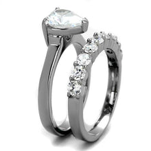 Load image into Gallery viewer, TK2176 - High polished (no plating) Stainless Steel Ring with AAA Grade CZ  in Clear