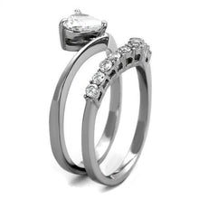 Load image into Gallery viewer, TK2178 - High polished (no plating) Stainless Steel Ring with AAA Grade CZ  in Clear