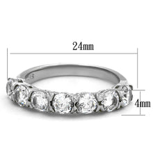 Load image into Gallery viewer, TK2182 - High polished (no plating) Stainless Steel Ring with AAA Grade CZ  in Clear