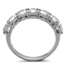 Load image into Gallery viewer, TK2182 - High polished (no plating) Stainless Steel Ring with AAA Grade CZ  in Clear