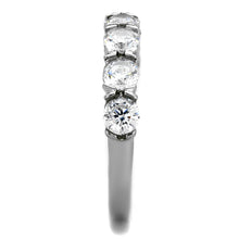 Load image into Gallery viewer, TK2182 - High polished (no plating) Stainless Steel Ring with AAA Grade CZ  in Clear