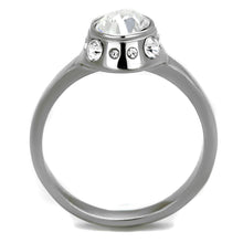 Load image into Gallery viewer, TK2183 - High polished (no plating) Stainless Steel Ring with Top Grade Crystal  in Clear