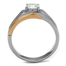 Load image into Gallery viewer, TK2218 - Two-Tone IP Rose Gold Stainless Steel Ring with AAA Grade CZ  in Clear