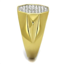 Load image into Gallery viewer, TK2221 - Two-Tone IP Gold (Ion Plating) Stainless Steel Ring with Top Grade Crystal  in Clear