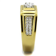 Load image into Gallery viewer, TK2222 - Two-Tone IP Gold (Ion Plating) Stainless Steel Ring with AAA Grade CZ  in Clear