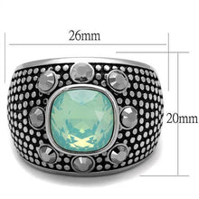 Load image into Gallery viewer, TK2223 - High polished (no plating) Stainless Steel Ring with Top Grade Crystal  in Fireopal