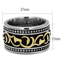 Load image into Gallery viewer, TK2234 - Two-Tone IP Gold (Ion Plating) Stainless Steel Ring with Epoxy  in Jet