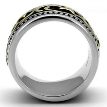 Load image into Gallery viewer, TK2234 - Two-Tone IP Gold (Ion Plating) Stainless Steel Ring with Epoxy  in Jet