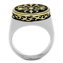 Load image into Gallery viewer, TK2241 - Two-Tone IP Gold (Ion Plating) Stainless Steel Ring with Epoxy  in Jet