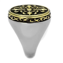 Load image into Gallery viewer, TK2241 - Two-Tone IP Gold (Ion Plating) Stainless Steel Ring with Epoxy  in Jet