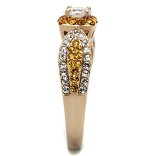 Load image into Gallery viewer, TK2250 - IP Rose Gold(Ion Plating) Stainless Steel Ring with AAA Grade CZ  in Clear