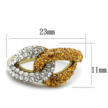 Load image into Gallery viewer, TK2251 - Two-Tone IP Gold (Ion Plating) Stainless Steel Ring with Top Grade Crystal  in Topaz