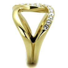 Load image into Gallery viewer, TK2253 - Two-Tone IP Gold (Ion Plating) Stainless Steel Ring with Top Grade Crystal  in Clear