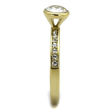 Load image into Gallery viewer, TK2254 - IP Gold(Ion Plating) Stainless Steel Ring with AAA Grade CZ  in Clear