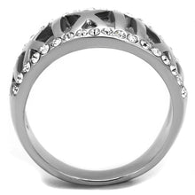 Load image into Gallery viewer, TK2257 - High polished (no plating) Stainless Steel Ring with Top Grade Crystal  in Clear