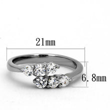 Load image into Gallery viewer, TK2259 - High polished (no plating) Stainless Steel Ring with AAA Grade CZ  in Clear