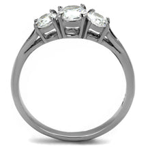 Load image into Gallery viewer, TK2260 - High polished (no plating) Stainless Steel Ring with AAA Grade CZ  in Clear