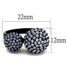 Load image into Gallery viewer, TK2285 - IP Black(Ion Plating) Stainless Steel Ring with Top Grade Crystal  in Multi Color