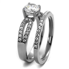 Load image into Gallery viewer, TK2292 - High polished (no plating) Stainless Steel Ring with AAA Grade CZ  in Clear