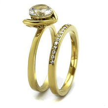 Load image into Gallery viewer, TK2295 - IP Gold(Ion Plating) Stainless Steel Ring with AAA Grade CZ  in Clear