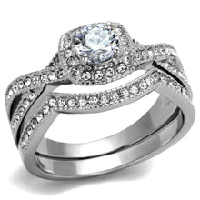 Load image into Gallery viewer, TK2296 - High polished (no plating) Stainless Steel Ring with AAA Grade CZ  in Clear