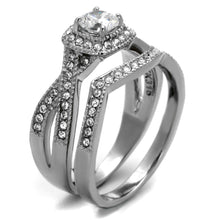 Load image into Gallery viewer, TK2296 - High polished (no plating) Stainless Steel Ring with AAA Grade CZ  in Clear